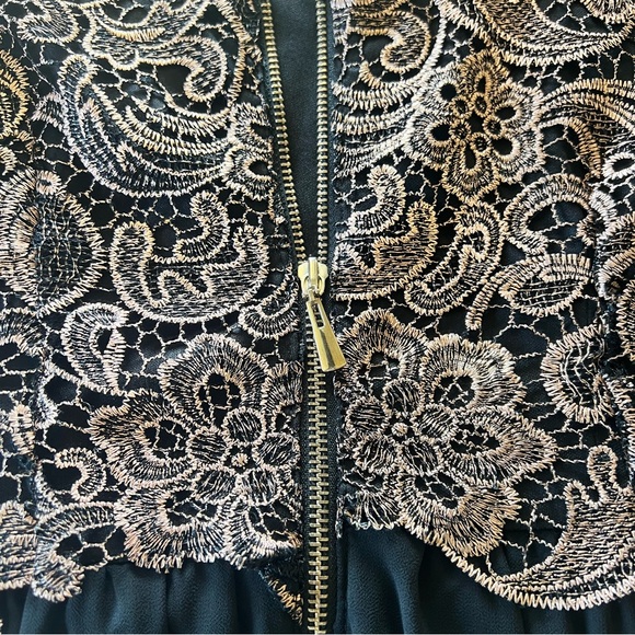 Angeleye London black dress with rose gold overlay& exposed back zipper Size S - Picture 11 of 17